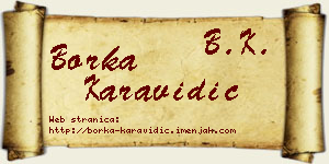 Borka Karavidić vizit kartica